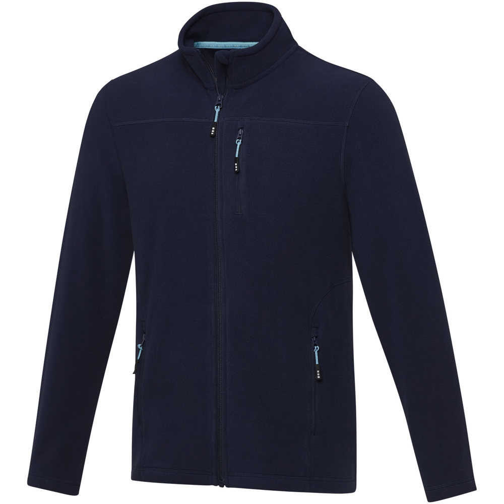 Amber men's GRS recycled full zip fleece jacket - Navy Blue