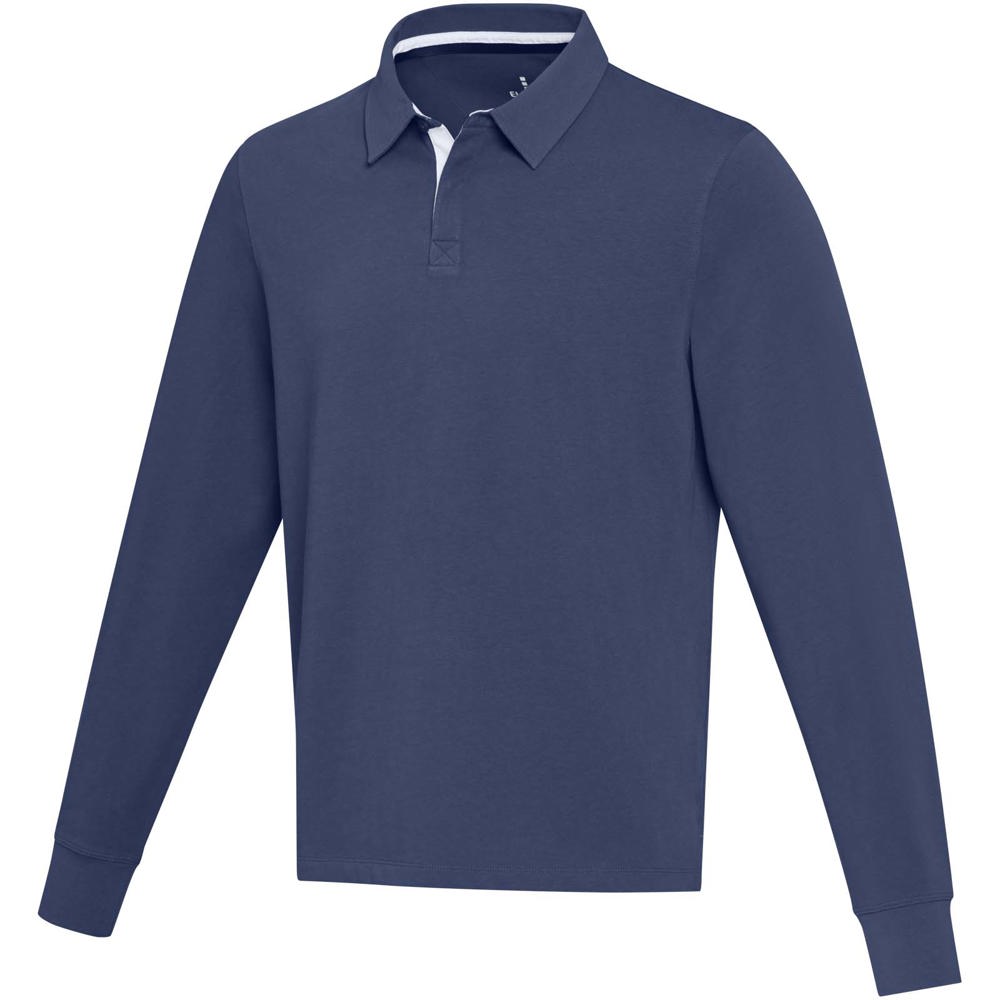 Clyde unisex organic rugby polo sweatshirt - Navy
