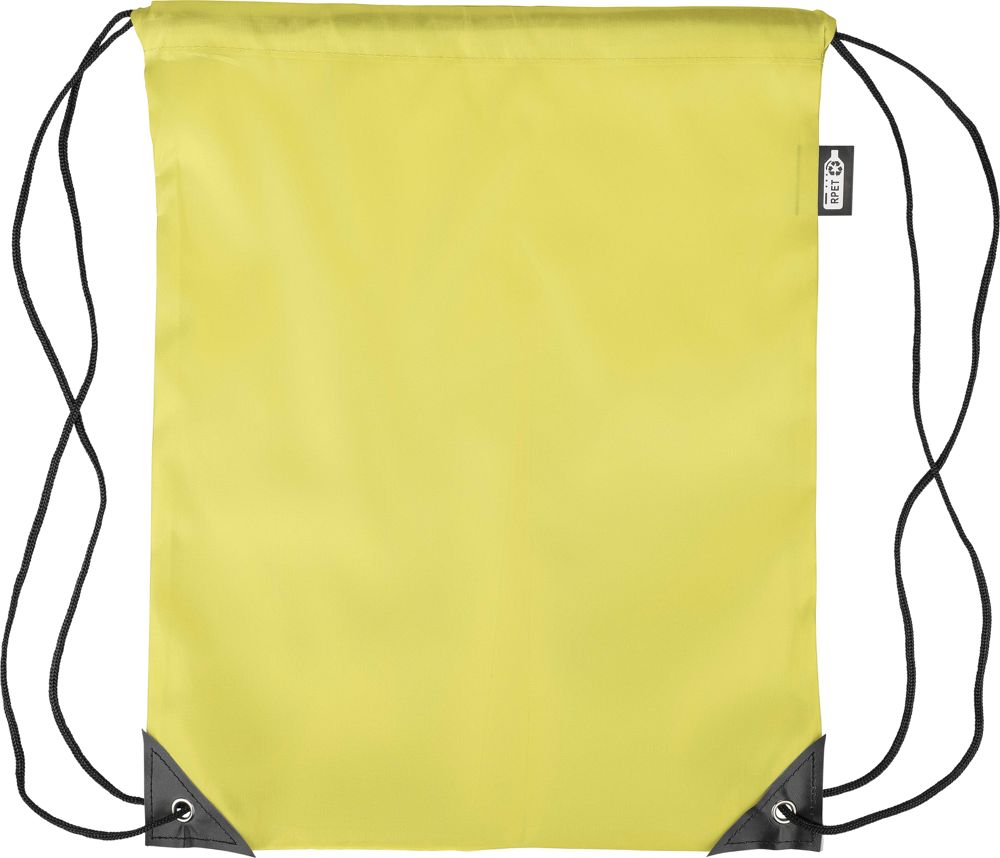 Recycled rPET polyester (210D) drawstring backpack Enrique - Yellow