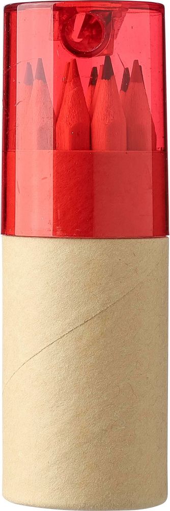 ABS and cardboard tube with pencils Terrence - Red