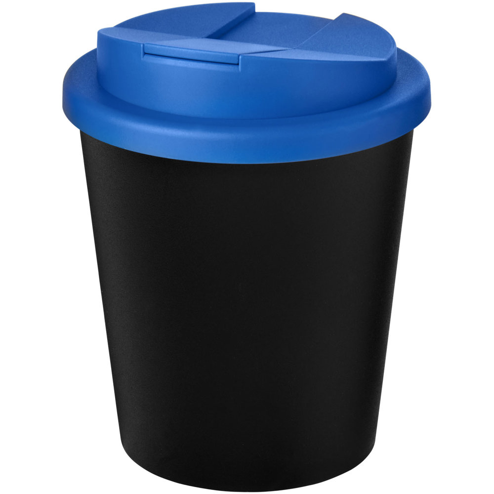 Americano® Espresso Eco 250 ml recycled tumbler with spill-proof lid - Black, Mid Blue