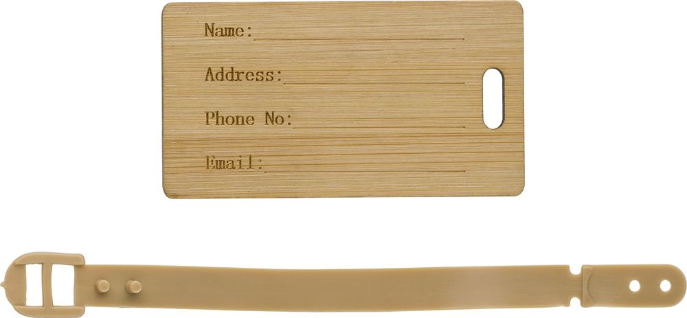 Bamboo luggage tag Shawn