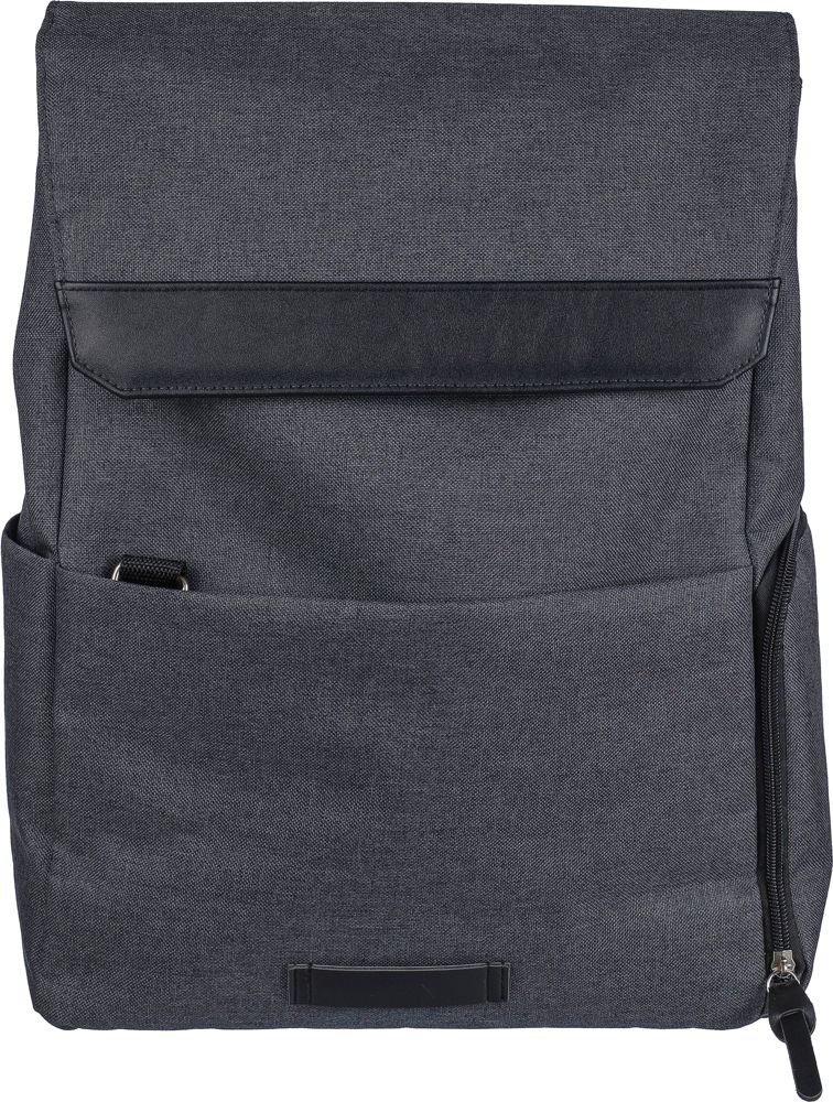 600D polyester canvas 15 inch laptop backpack Dennis - Black