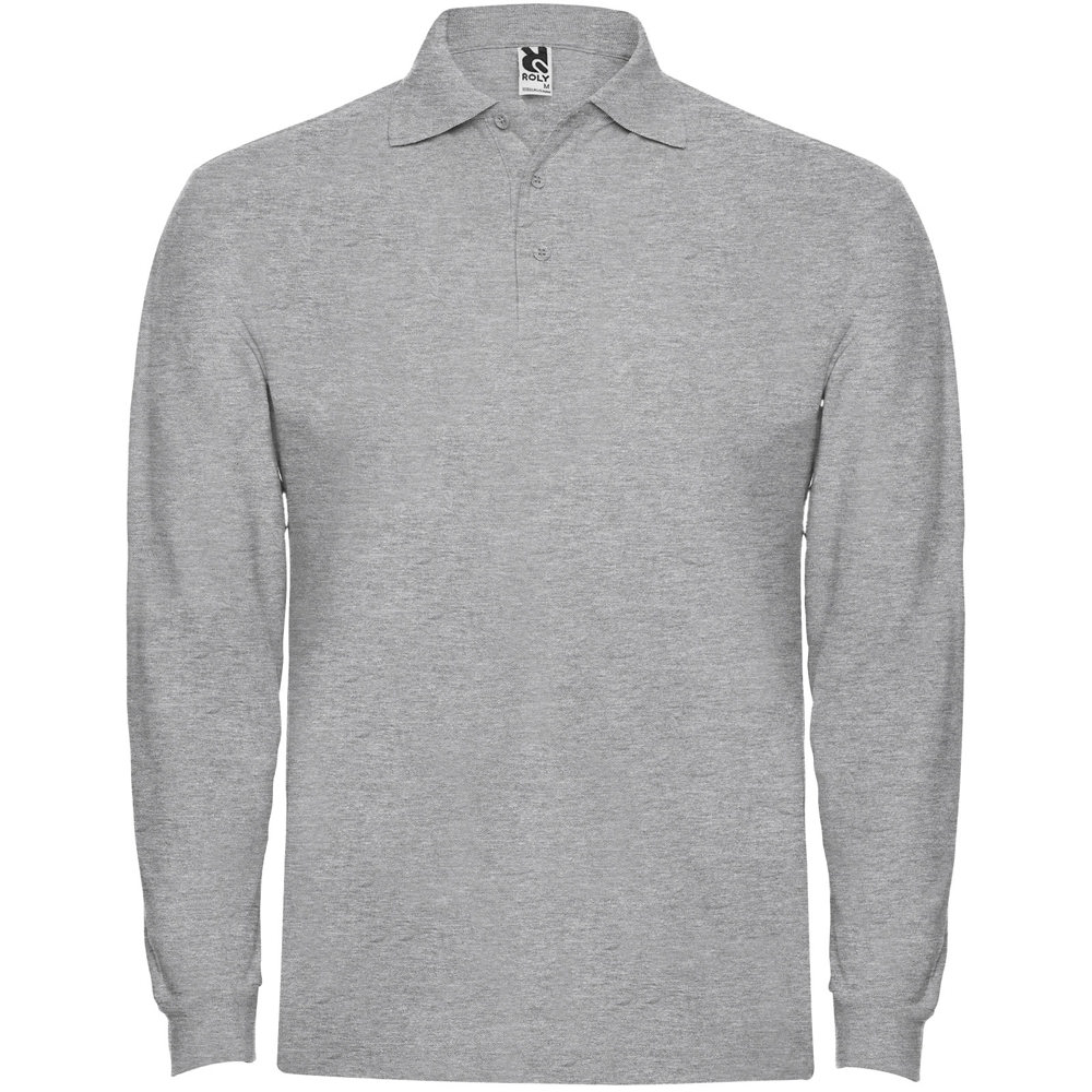 Estrella long sleeve men's polo - Heather grey