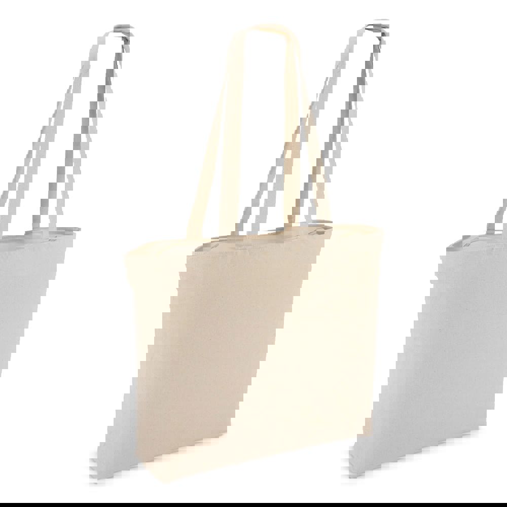 Baumwoll-Tragetasche mit Reißverschluss OEKO-TEX® 47 x 11 x 35cm 320g/m²