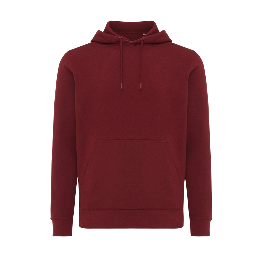 IQONIQ Rila lightweight recycled cotton hoodie - burgundy (± PMS 19-1724TCX)