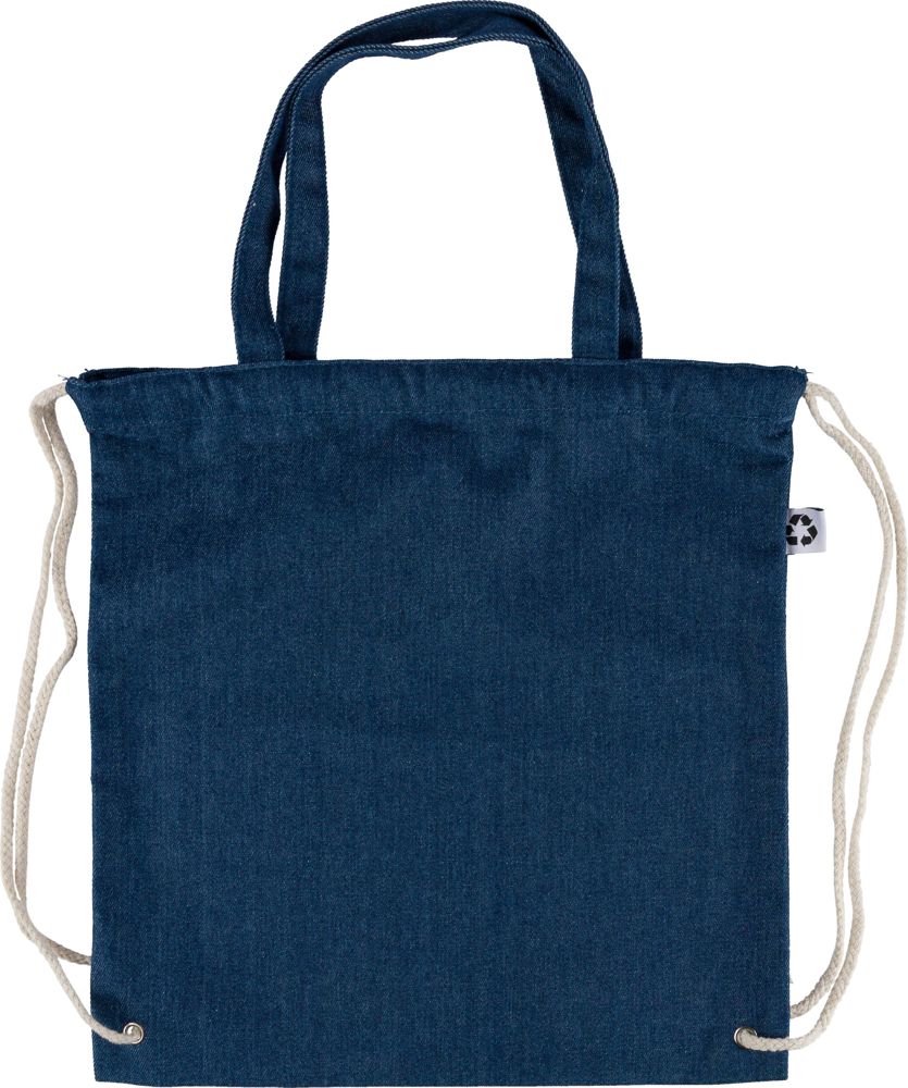 Recycled denim drawstring bag Dex - Blue