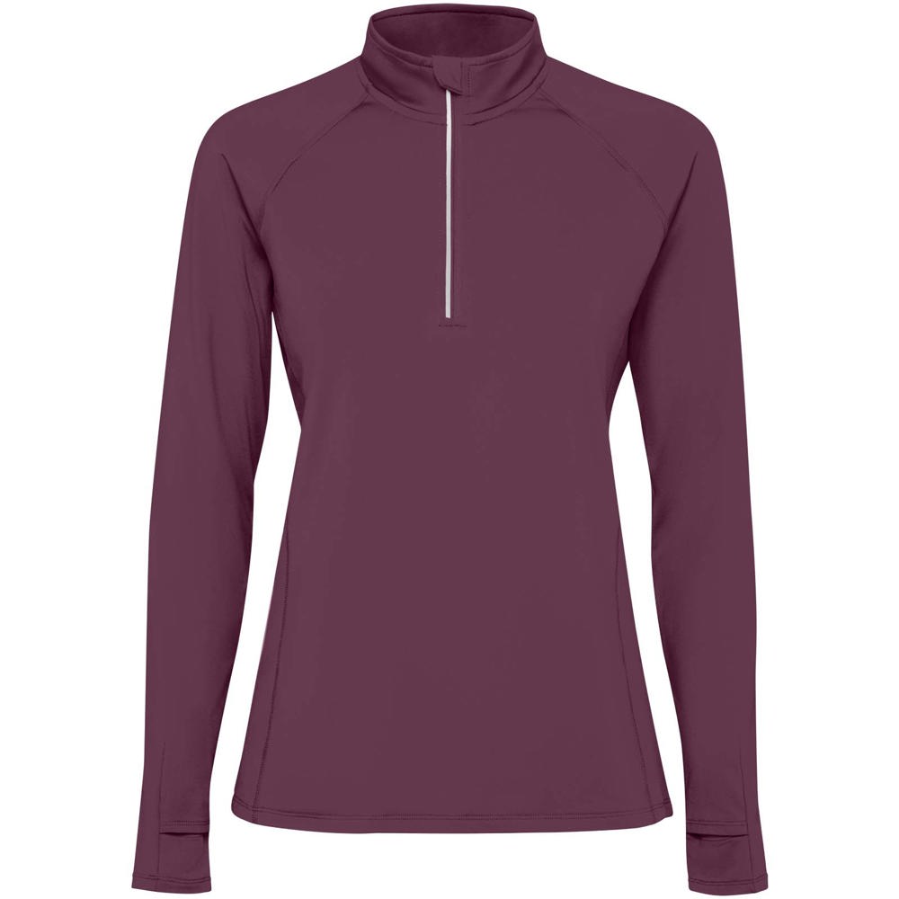 Estambul long sleeve women's half zip sweatshirt - Plum red