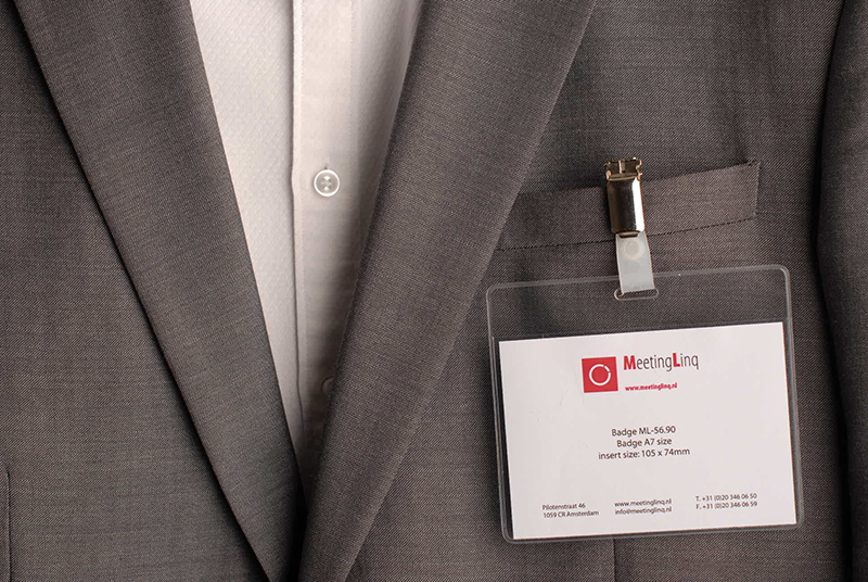 Badgehouder, A7 formaat 1 sleuf. 