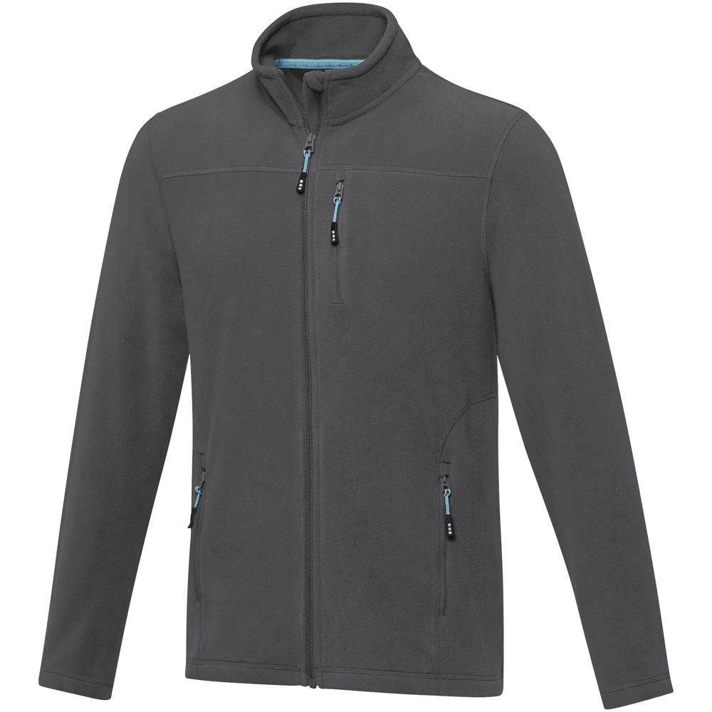Amber men's GRS recycled full zip fleece jacket - Storm grey