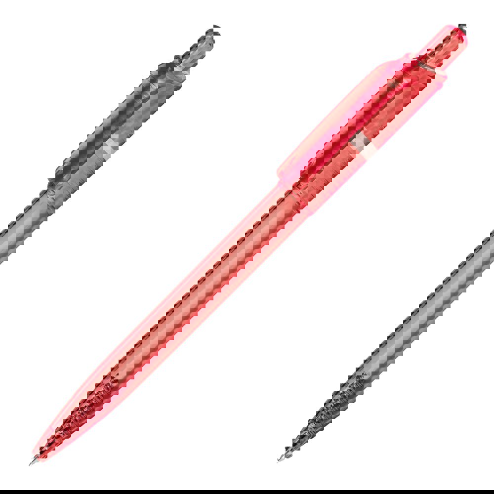 Ball pen Ducal Clear transparent (RX210 refill) - Transparent / Red