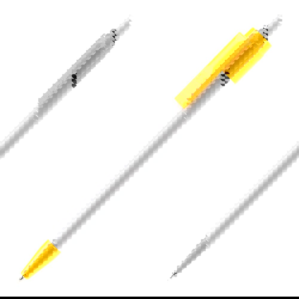 Ball pen Baron Colour hardcolour - White / Yellow