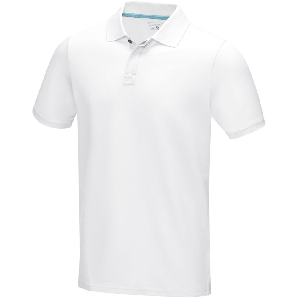 Graphite short sleeve men’s organic polo - white