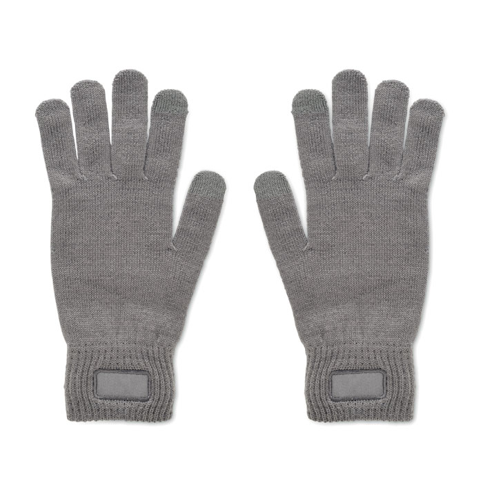 HANDNIT - Knitted gloves in RPET - Stone Grey