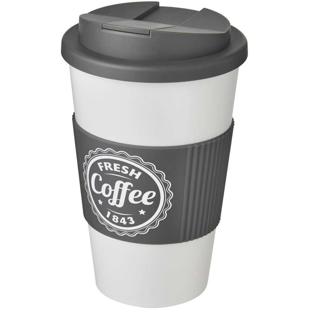 Americano® 350 ml tumbler with grip & spill-proof lid