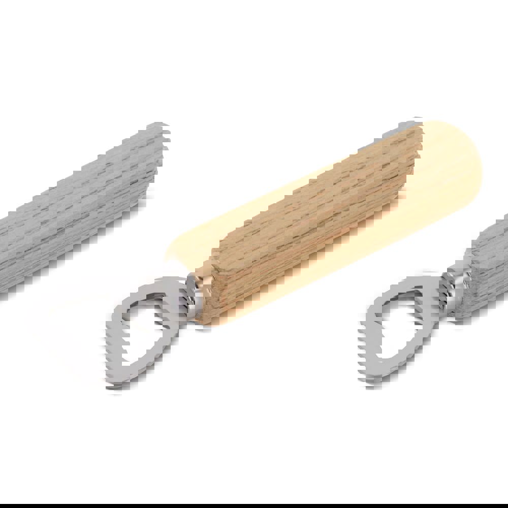 Bottle opener with wooden handle
