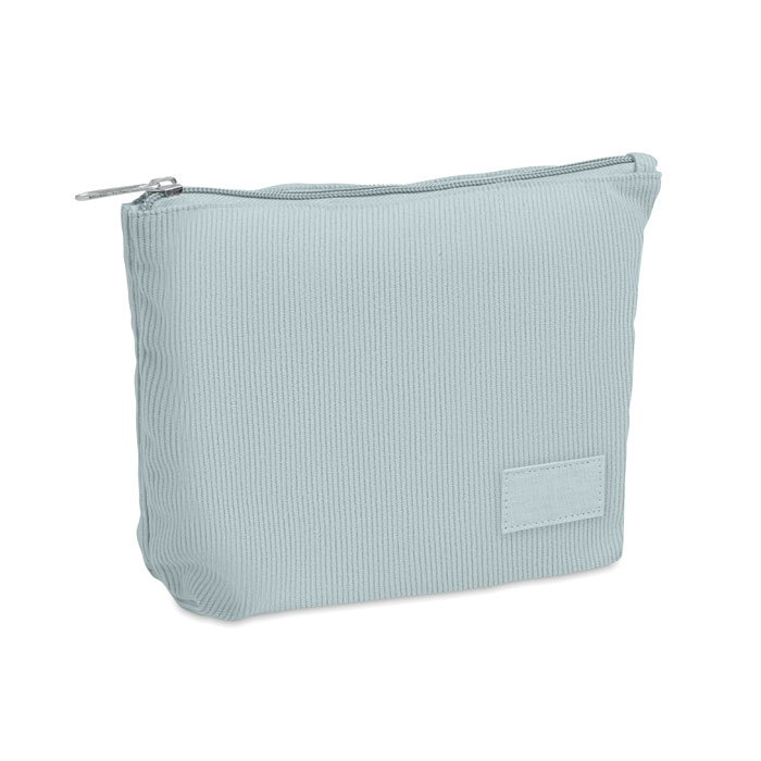 CORDY T - Corduroy cosmeticatasje - Babyblauw