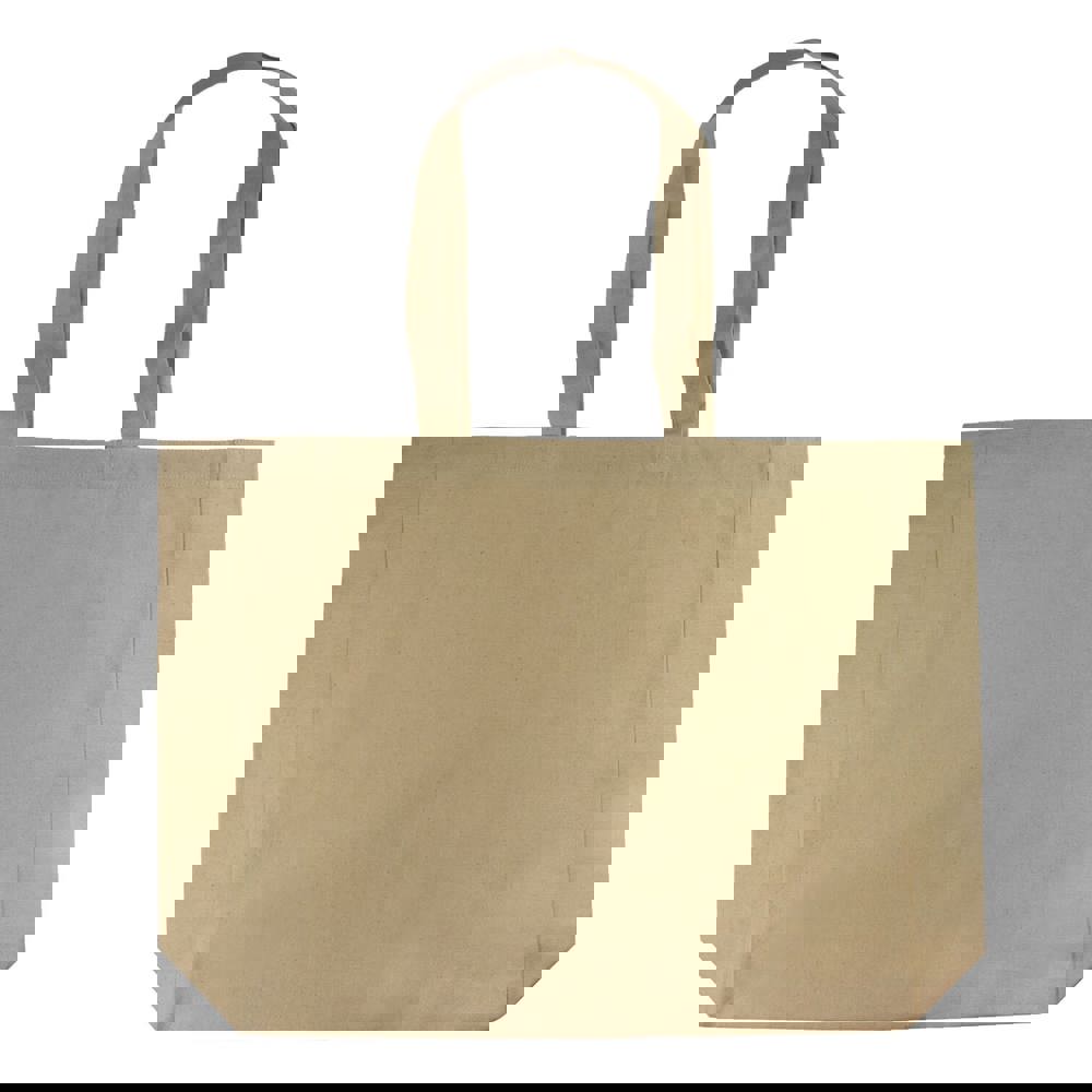 Baumwollshopper mit Bodenfalte, 225 gr/m² - Natur (Naturel) / Natur