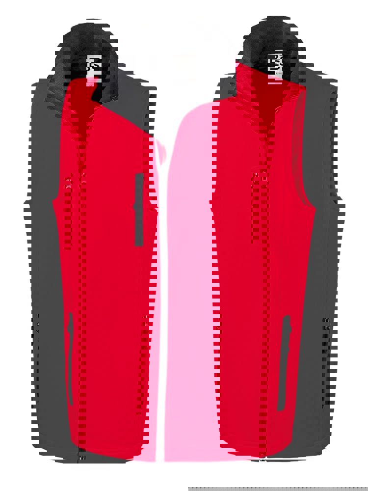 BS Traveller softshell bodywarmer, 275 gr/m² - Rood (PMS 186c)