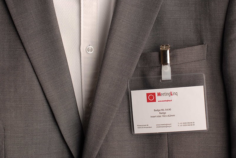 Badgehouder. Hoge kwaliteit hardfolie/zachtfolie uitvoering.