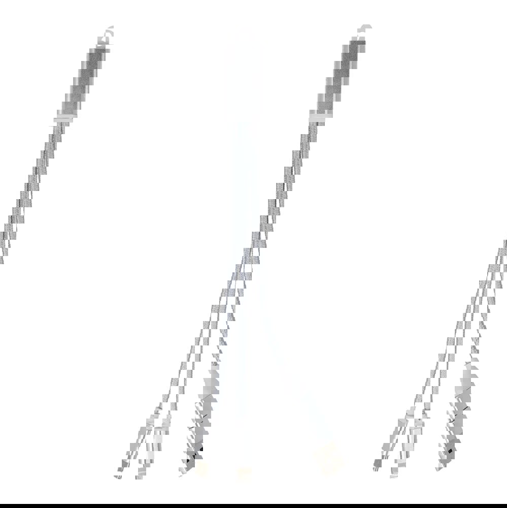 2-in-1 Charging Cable USB-A/C to USB-C &amp; Lightning Aluminium - Silver