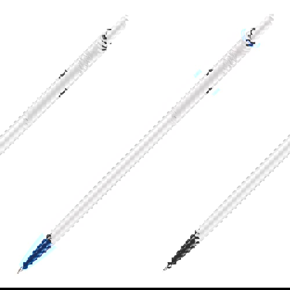 Ball pen Ducal hardcolour - White / Dark blue
