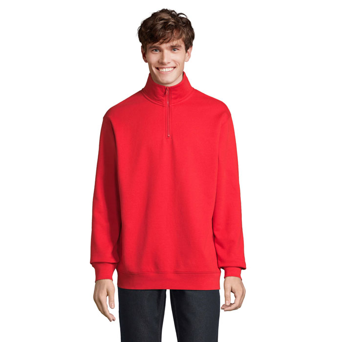 CONRAD - CONRAD Sweat Zip Collar - Bright Red