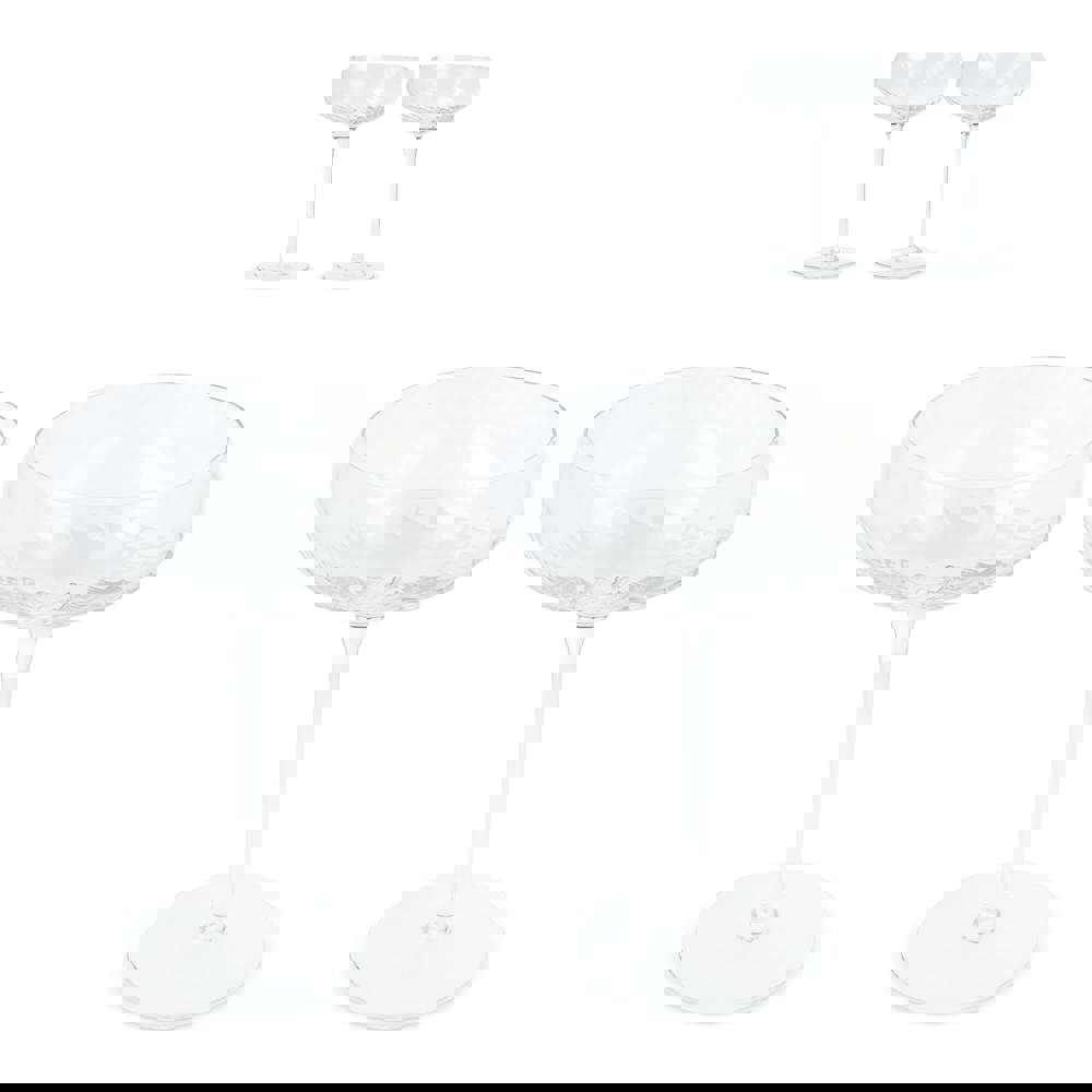 Byon Opacity set of 2 champagne glasses with stylish glass pattern 300ml