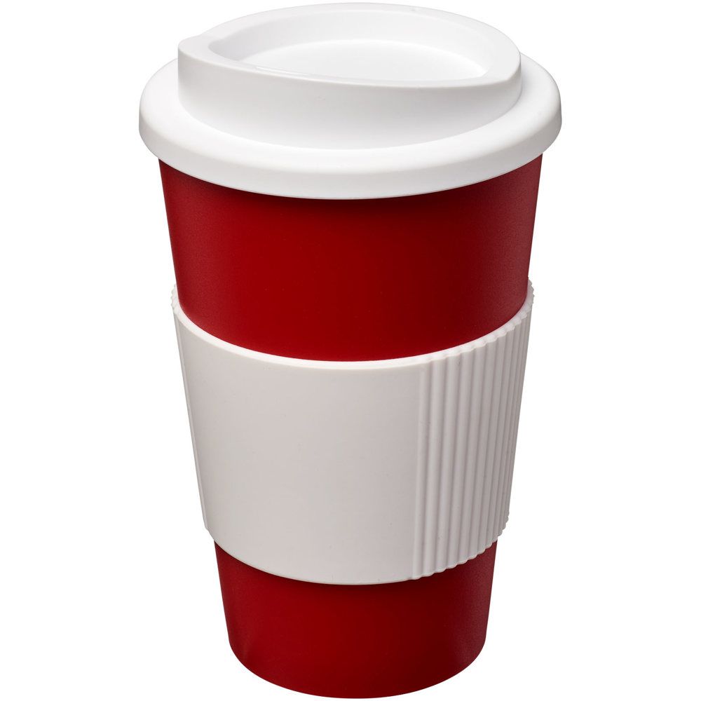 Americano® 350 ml insulated tumbler with grip - Red, White