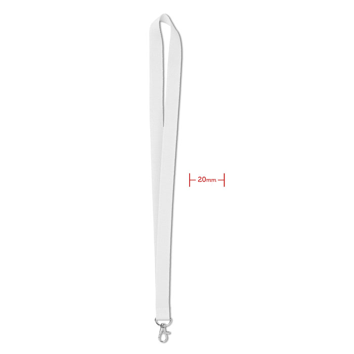 Lanyard. Wit 2 cm.