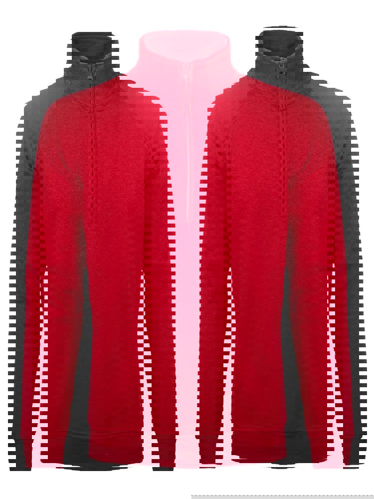 BS Sirio Pullover mit halbem Reißverschluss, 280 gr/m² - Rot (PMS 186c)