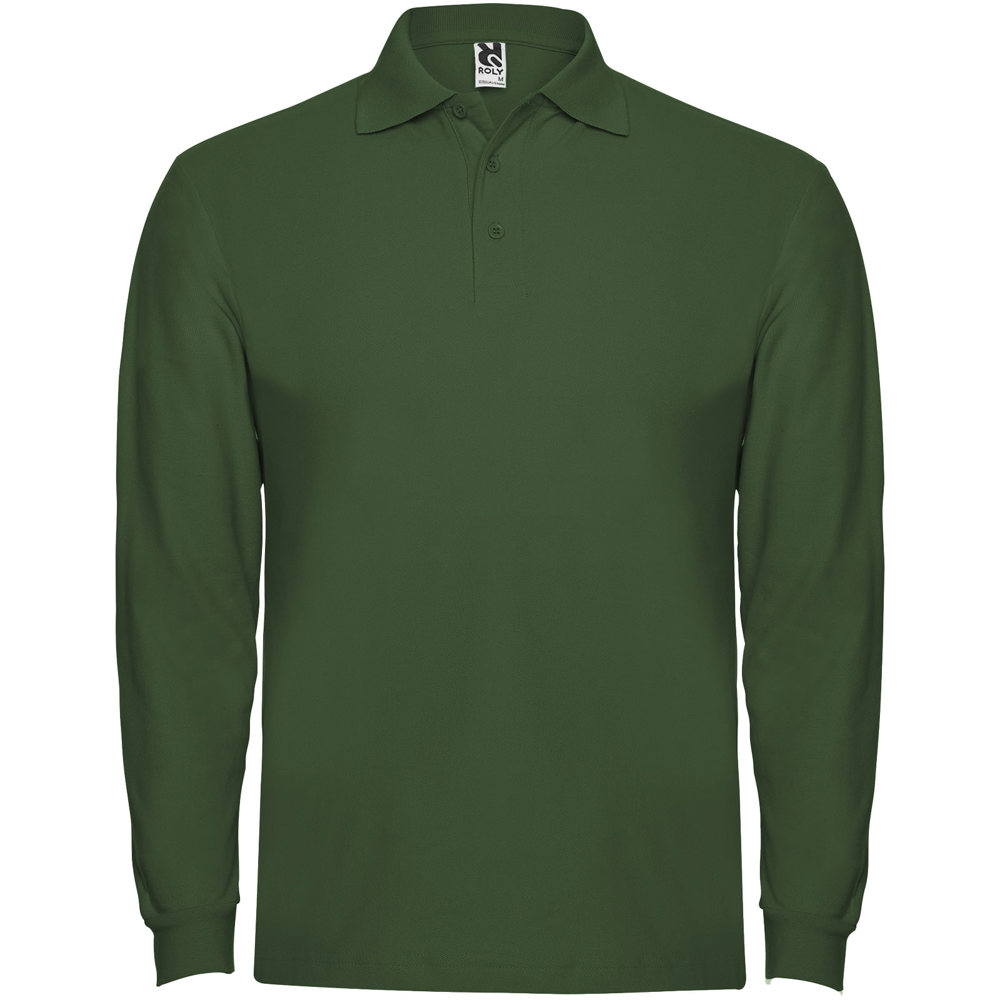 Estrella long sleeve men's polo - Bottle green