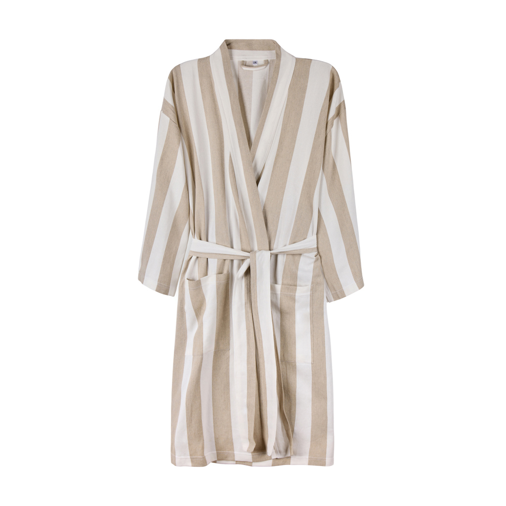 VINGA Ornos GRS hammam robe L/XL - beige, white (± PMS 13-0401 TPG/ ± PMS White)