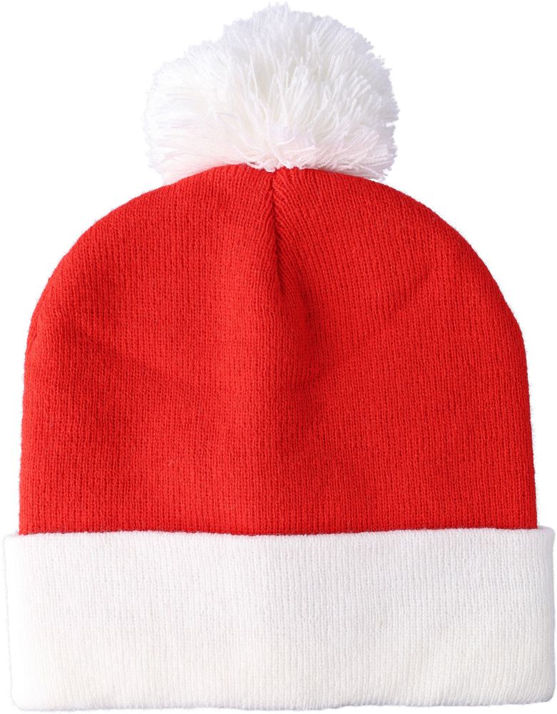 Acrylic knitted Christmas beanie Eleni - Red