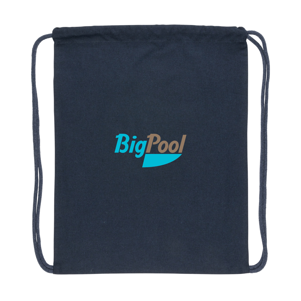 Impact AWARE™ recycled cotton drawstring backpack 145g