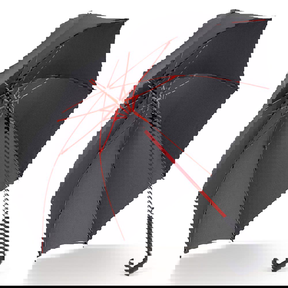 Stick umbrella 23” auto open - Black / Red