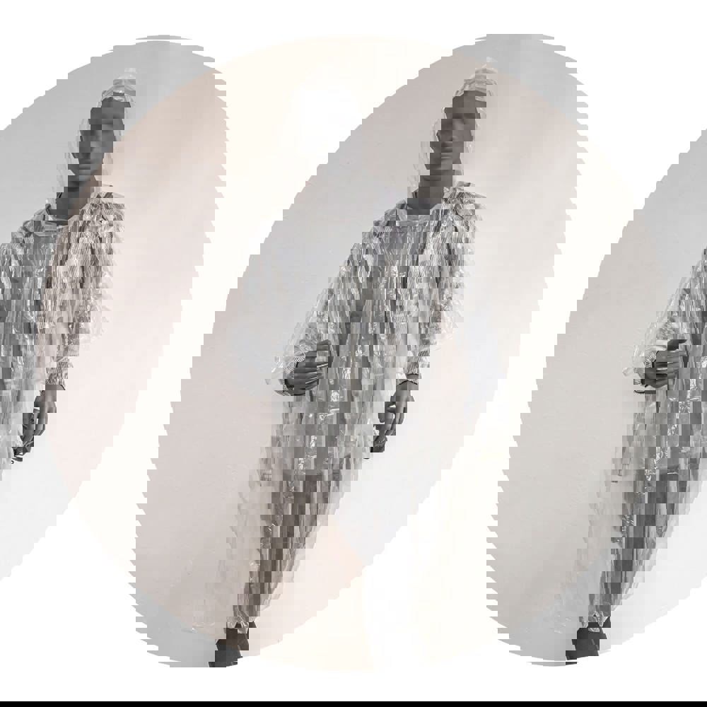 Biodegradable rain poncho