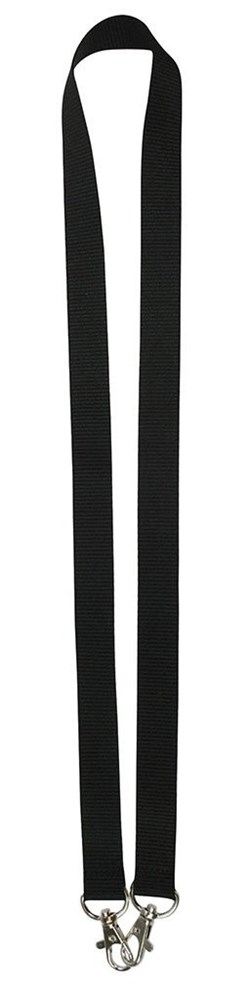 Lanyard 2 cm with 2 metal hooks, black