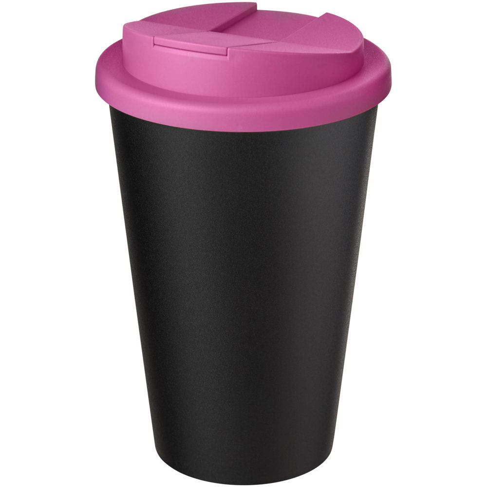 Americano® Eco 350 ml recycled tumbler with spill-proof lid - Pink, Black