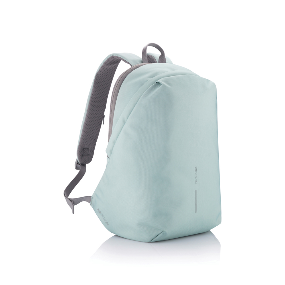 Bobby Soft, anti-theft backpack - mint, grey (± PMS 344/ ± PMS Cool Grey 9)