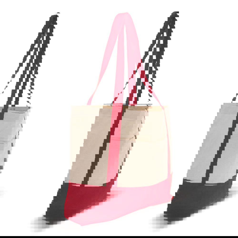 Beach bag cotton canvas OEKO-TEX® 280g/m² 42x10x30cm - Red