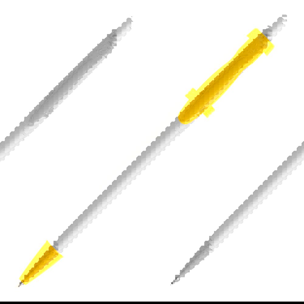 Ball pen Olly hardcolour - White / Yellow