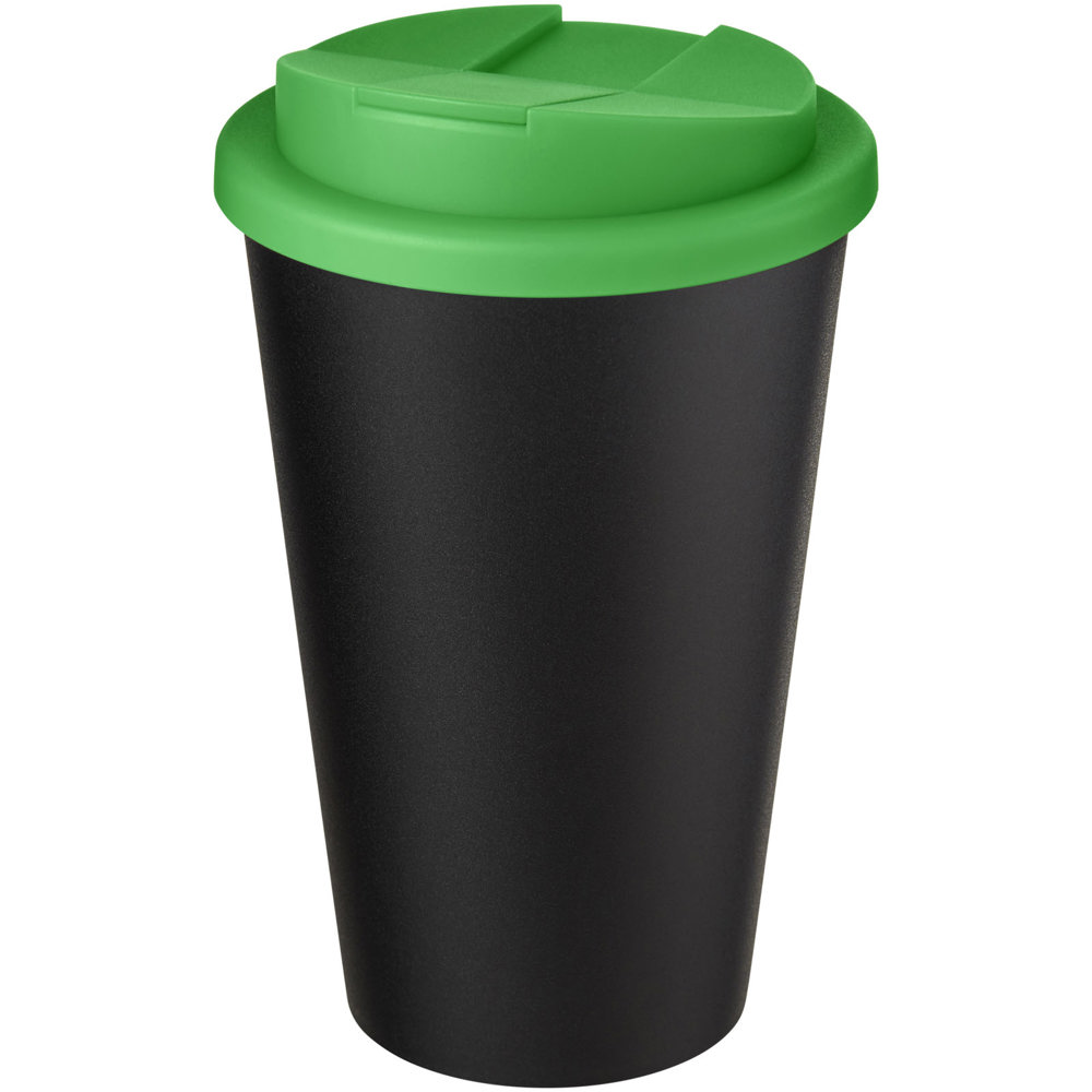 Americano® Eco 350 ml recycled tumbler with spill-proof lid - Green, Black