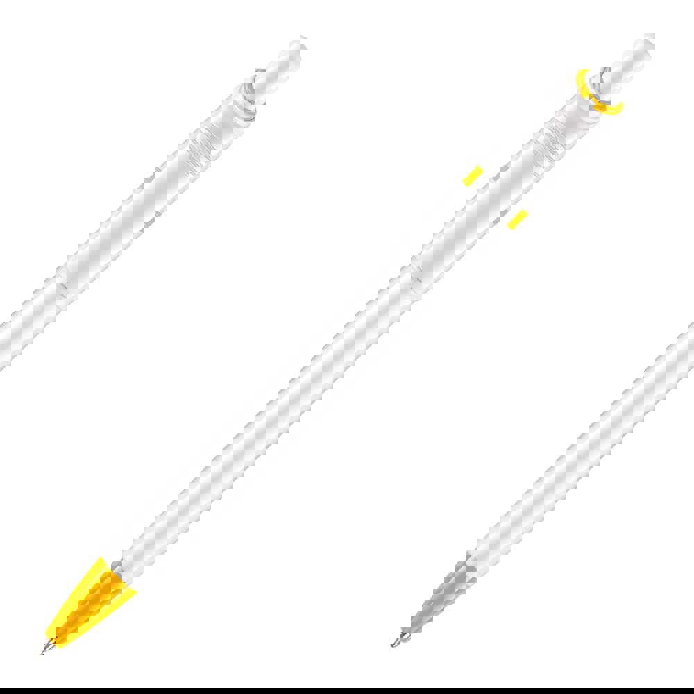 Ball pen Ducal hardcolour - White / Yellow