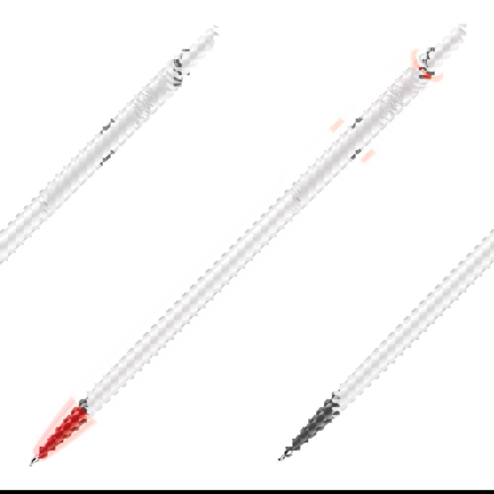 Ball pen Ducal hardcolour - White / Red