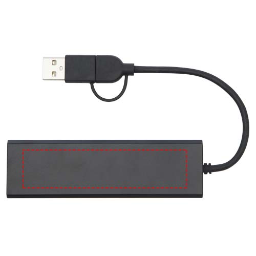 Rise RCS recycled aluminium USB 2.0 hub