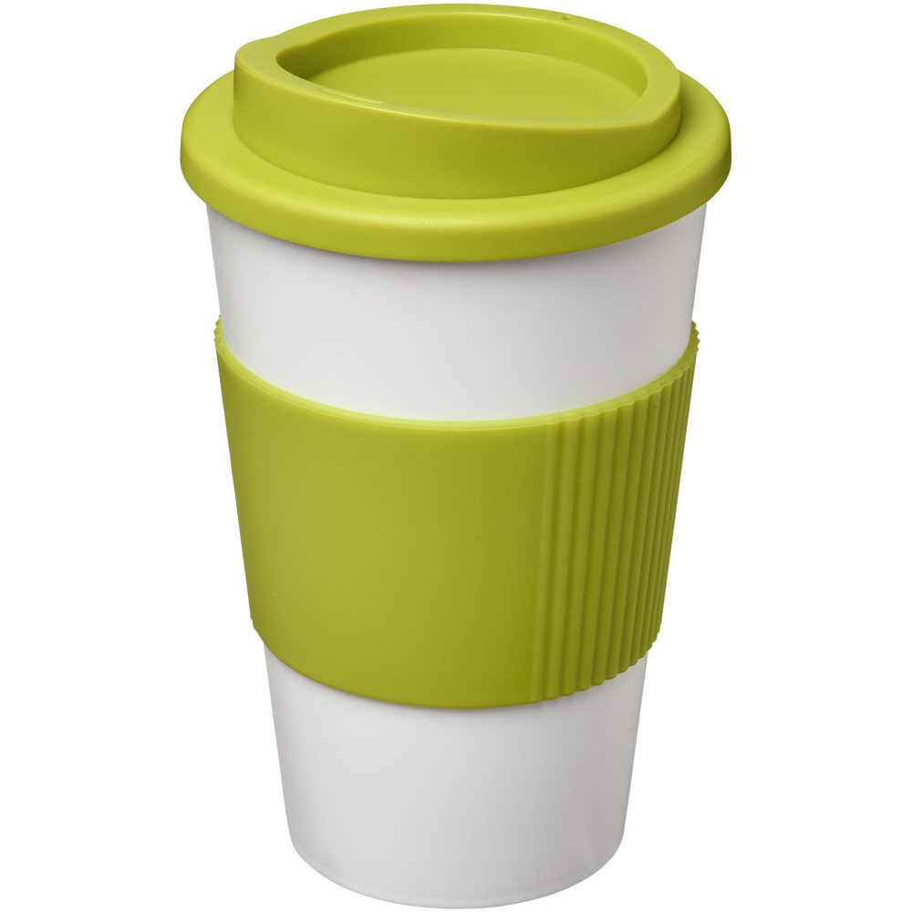 Americano® 350 ml insulated tumbler with grip - White, Lime