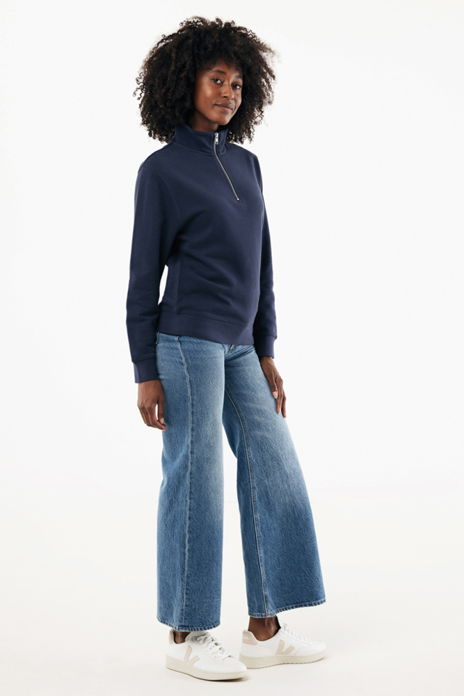 IQONIQ Elgon recycled cotton quarter zip sweater