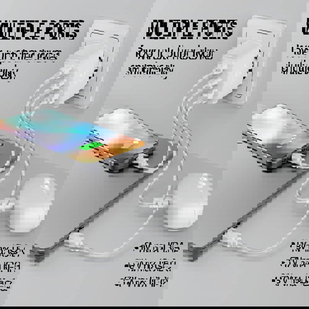 Fresh 'n Rebel 67W Laptop Snellader GaN USB-C &amp; USB-A