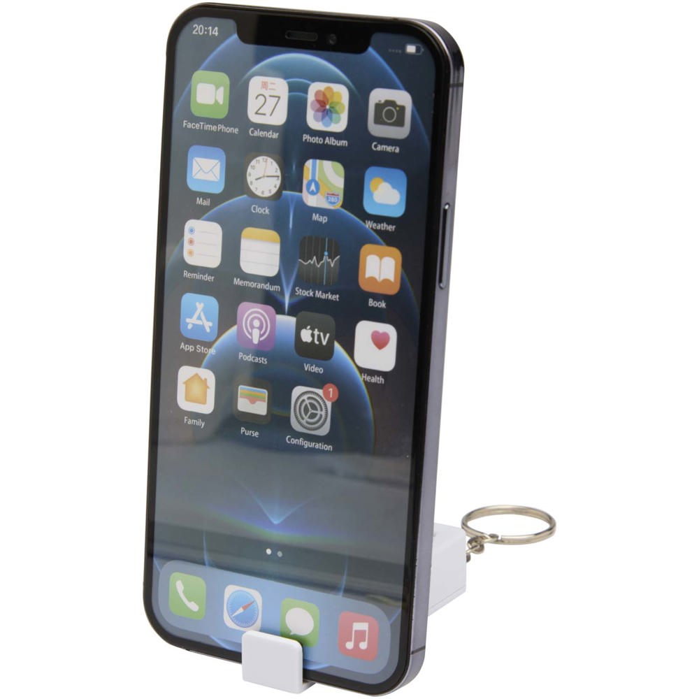 Aggia recycled plastic phone stand with fidget toy - White